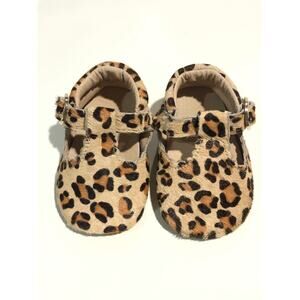 Leopard Soft-Soled Leather Baby Mary Janes size 0/6M